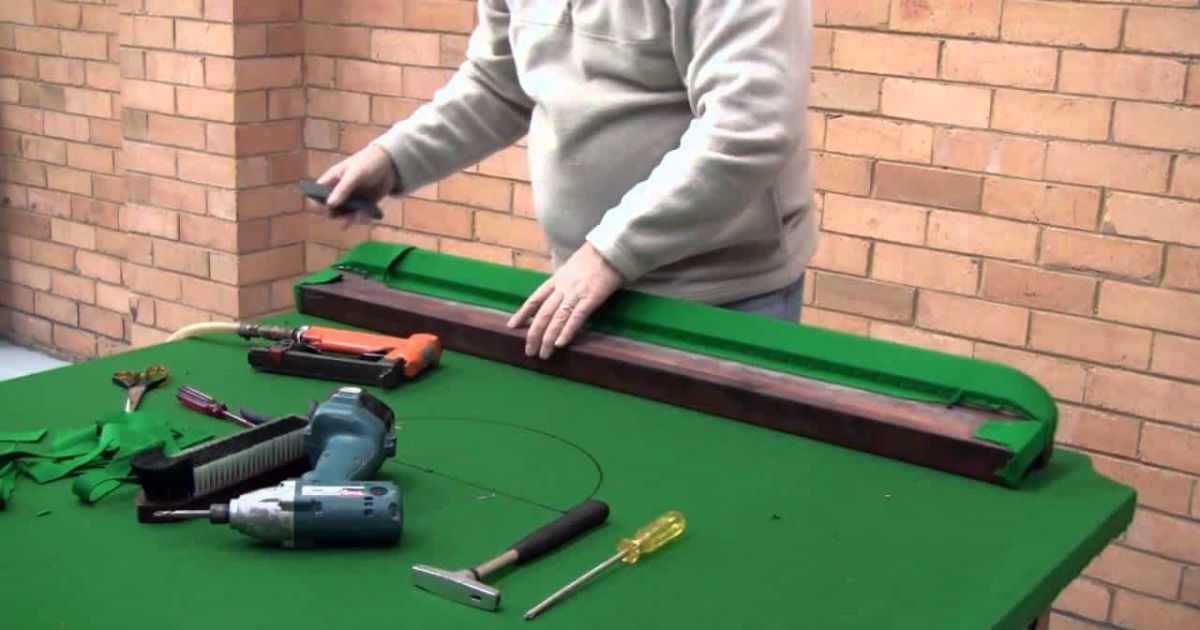 Putting new felt on store a pool table