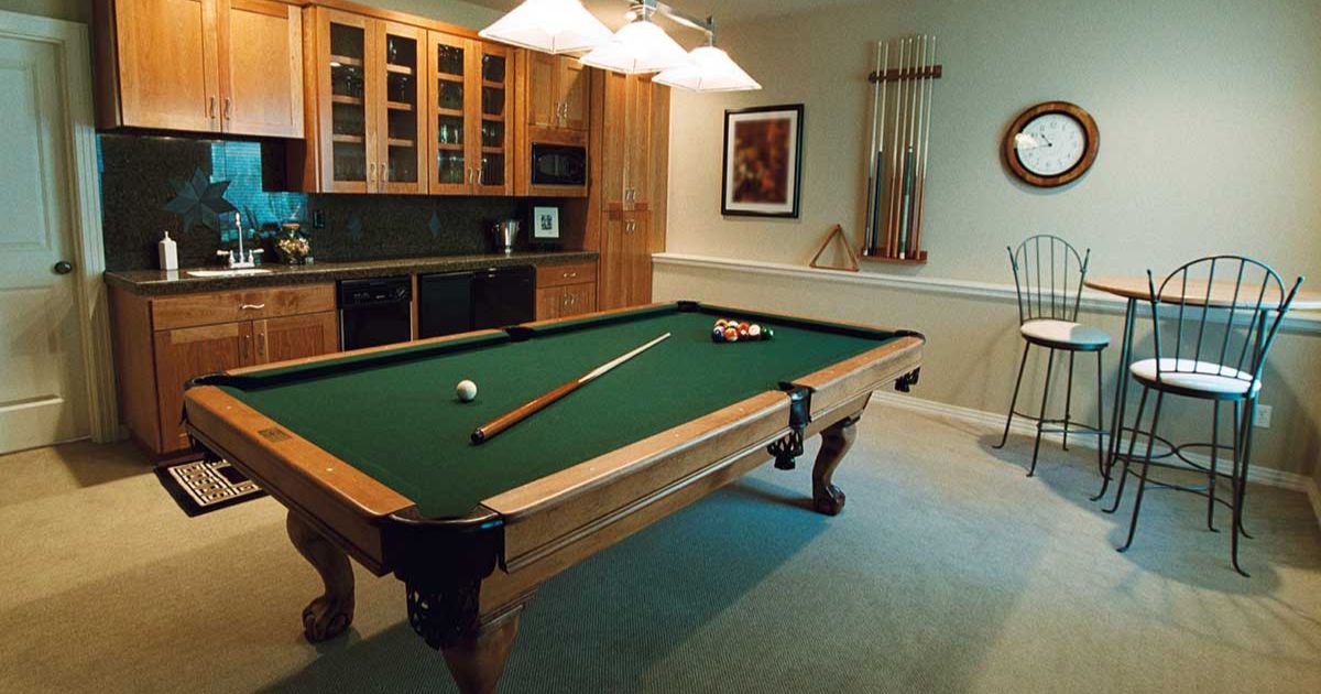 Regulation size of a deals pool table