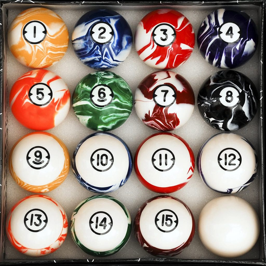 JAPER BEES Deluxe Billiard Ball/Pool Ball Set Complete 16balls  Regulation Size&Weight Resin Ball : Sports & Outdoors