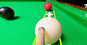 where to hit cue ball