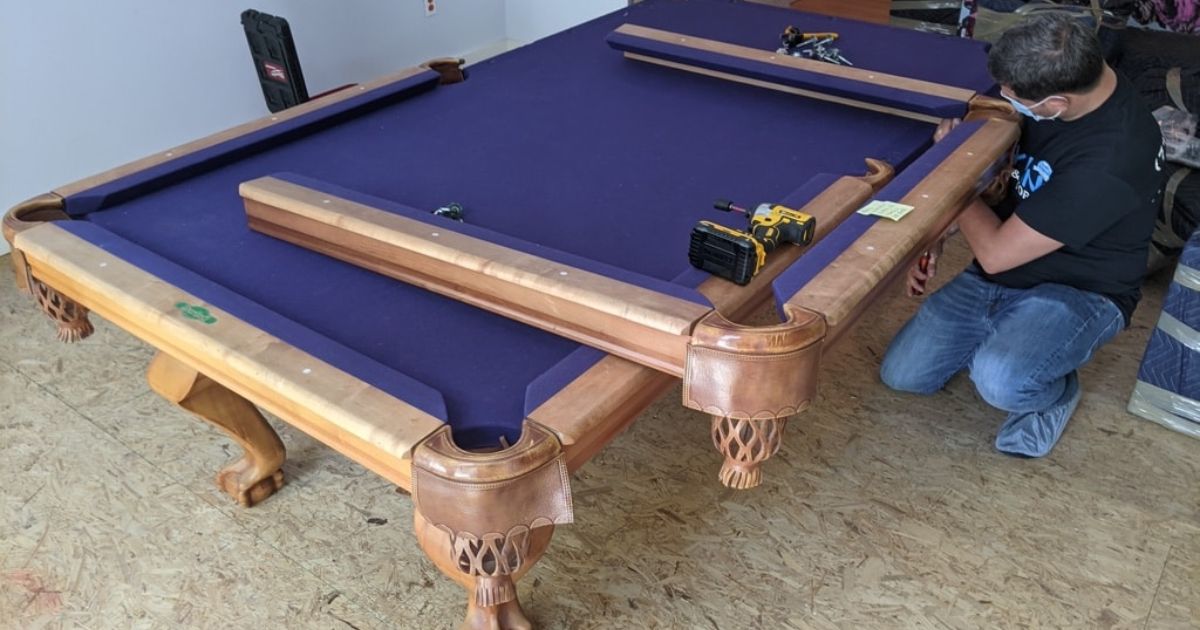 Disassembling all the parts of the Pool Table