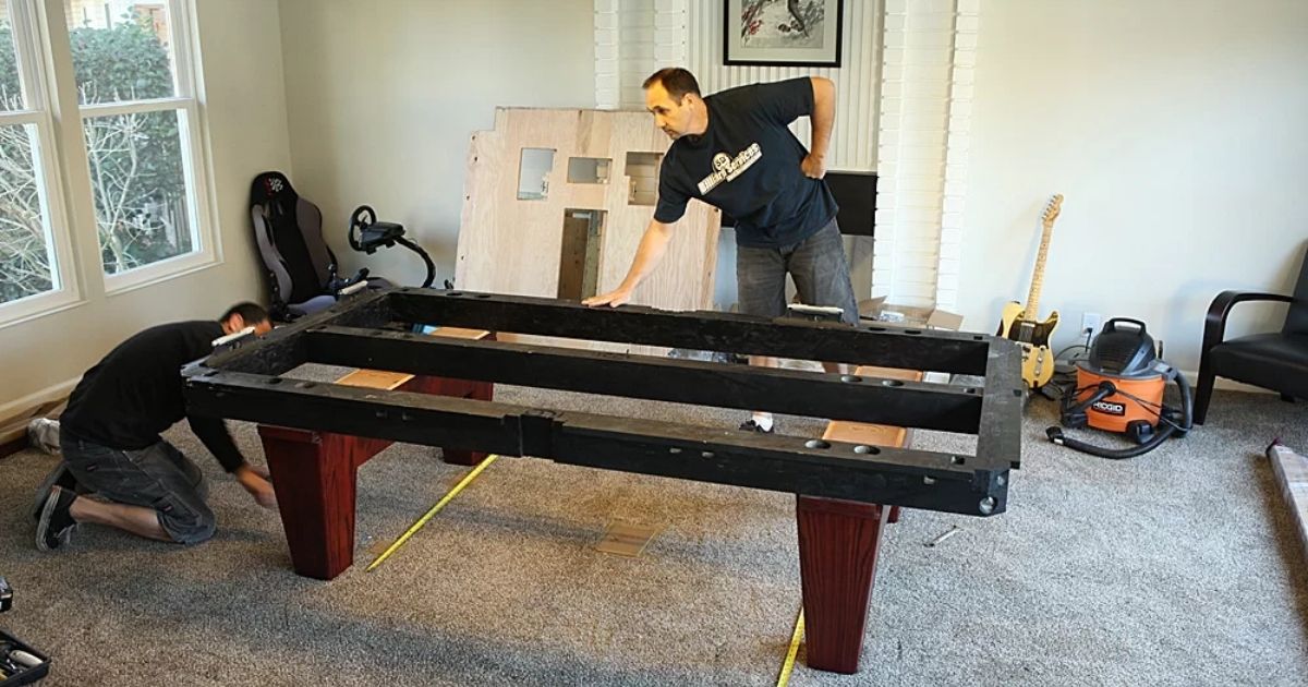 Laying out and assembling the frame of a pool table
