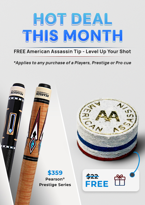 Free American Assassin Tip when buying Players / Prestige / Pro cue