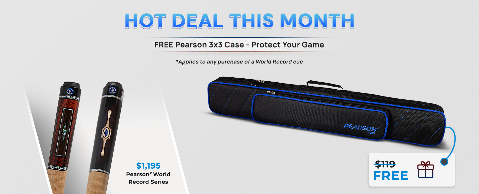Free 3x3 Case when buying World Record cue