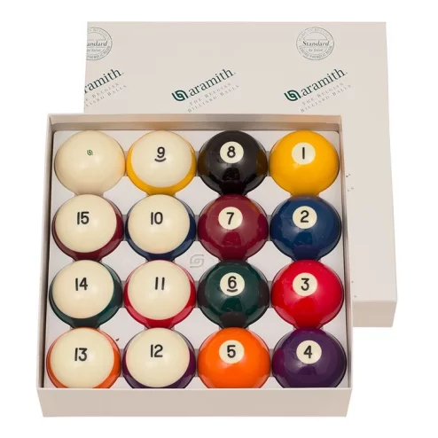 Aramith Striped Standard Pool Ball Set 2 1/4" Magnetic Cue Ball Green Logo