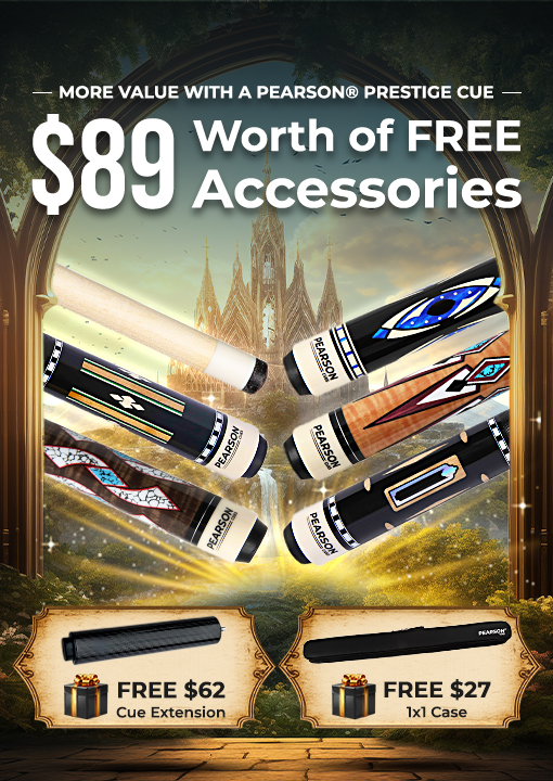 Buy any Prestige cue and get free accessories